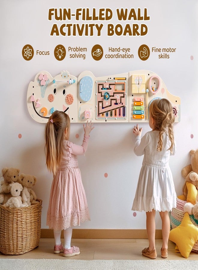 ROBUD Elephant Montessori Busy Board, 12-in-1 Activity Wall Busy Board, Montessori Sensory Wall Panel for Boys & Girls, Toddler Learning Activity Center for Playroom, Nursery, Beige - Image 5
